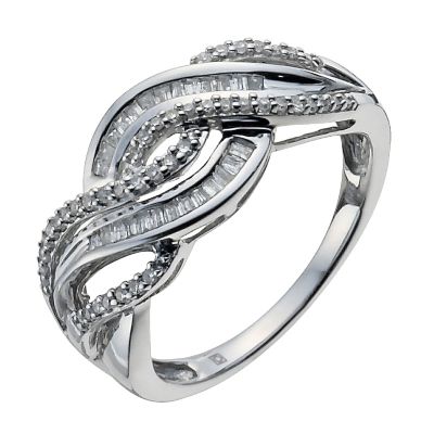 Sterling silver 27 point diamond ring - Product number 9900918