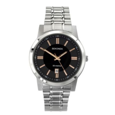 Sekonda Men's Black Dial Stainless Steel Bracelet Watch - Product number 9901353