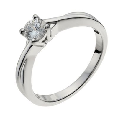 18ct white gold 40 point diamond solitaire ring - Product number 9902066