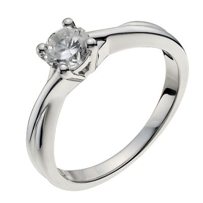 18ct white gold 1/2 carat diamond solitaire ring - Product number 9902198