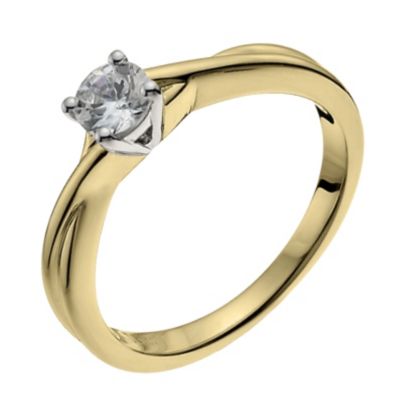 18ct yellow gold 1/3 carat diamond solitaire ring - Product number 9902988