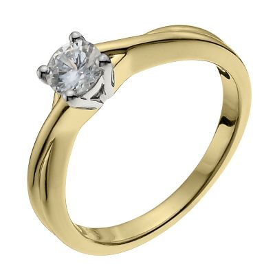 18ct yellow gold 40 point diamond solitaire ring - Product number 9903119