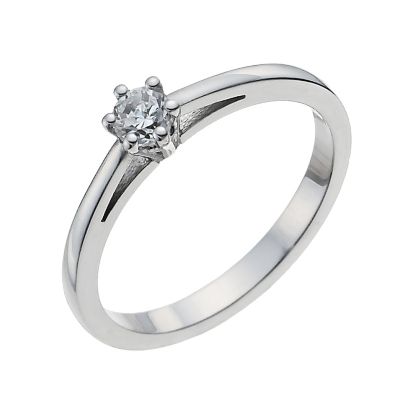 18ct white gold 15 point diamond solitaire ring - Product number 9903917