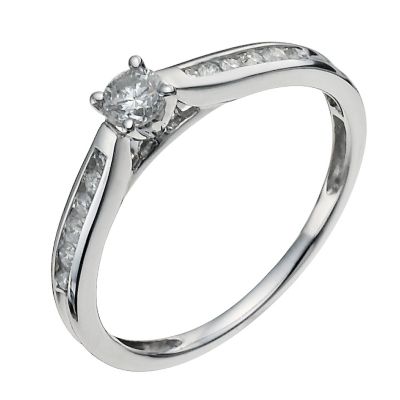 18ct white gold third of a carat diamond solitaire ring - Product number 9904050