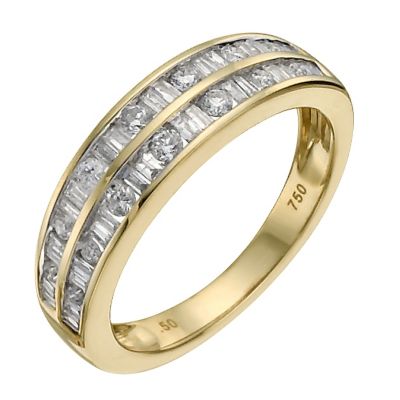 18ct yellow gold 1/2 carat double row diamond eternity ring - Product number 9908870