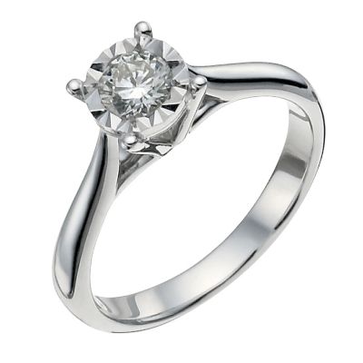 9ct white gold third carat diamond solitaire ring - Product number 9910581