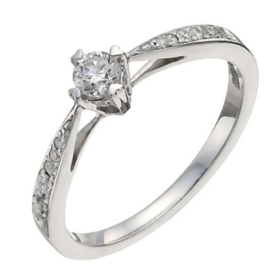 9ct white gold third carat diamond solitaire ring - Product number 9911553
