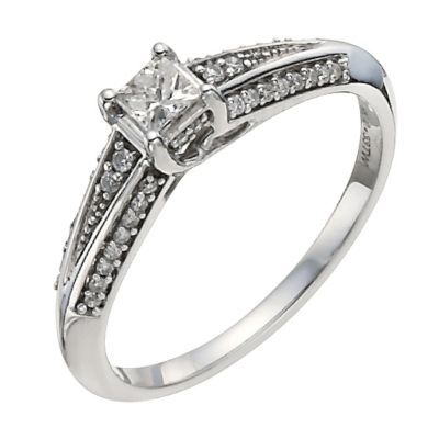 9ct white gold third carat diamond soliatire ring - Product number 9911839