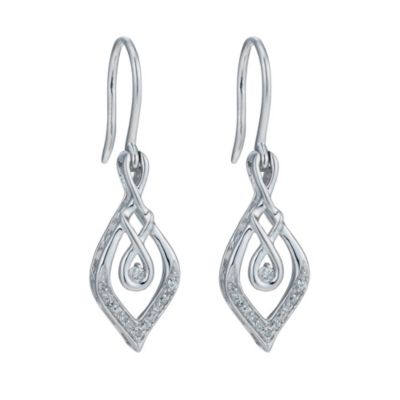 Love's Embrace sterling silver diamond fancy drop earrings - Product number 9915532