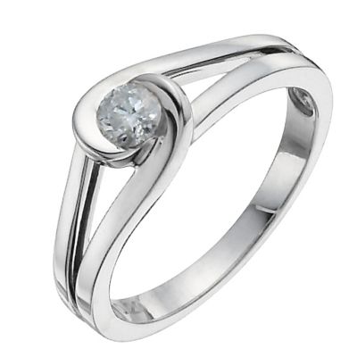 Love's embrace sterling silver 20pt diamond solitaire ring - Product number 9919511