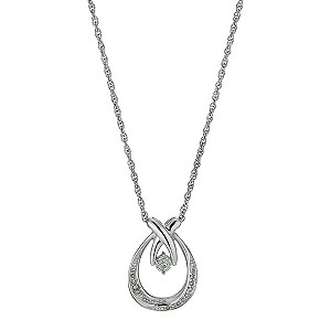 Argentium Silver 10 Point Diamond Kiss Pendant Necklace