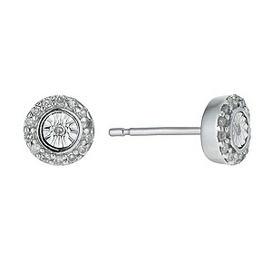 9ct White Gold 1/10 Carat Diamond Earrings