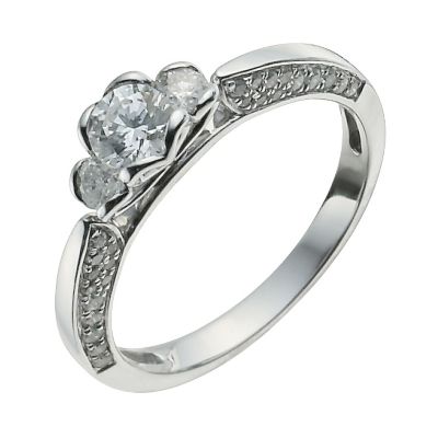 18ct White Gold Three Quarter Carat Diamond Solitaire Ring
