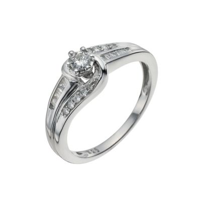 9ct White Gold Quarter Carat Diamond Solitaire Ring - Product number 9922857