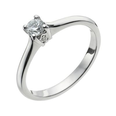 9ct White Gold One Fifth Carat Diamond Solitaire Ring - Product number 9922997
