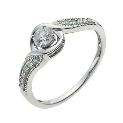 9ct White Gold One Third Carat Diamond Solitaire