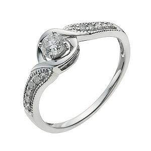 9ct White Gold One Third Carat Diamond Solitaire Ring
