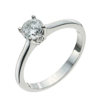 9ct White Gold One Third Carat Diamond Solitaire Ring - Product number 9923527