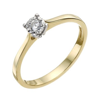 Love is in the Detail 9ct Yellow Gold 10pt Illusion Set Diamond