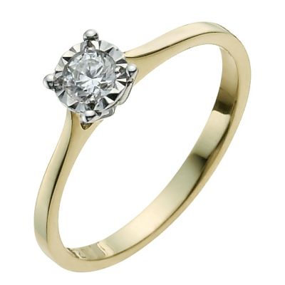 Love is in the Detail 9ct Yellow and White Gold 1/5 Carat Illusion