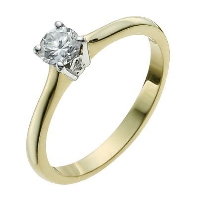 H Samuel 9ct Yellow Gold 1/4 Carat Diamond Solitaire Ring
