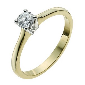 9ct Yellow Gold 1/4 Carat Diamond Solitaire Ring