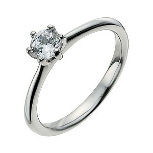 Palladium 950 1/3 Carat Diamond Solitaire Ring