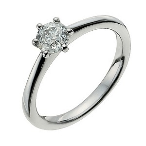 Palladium 950 1/2 Carat Diamond Solitaire Ring