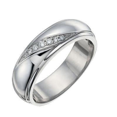 9ct White Gold Men's Diamond Wedding Ring - Product number 9928235