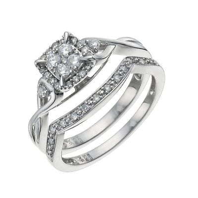 9ct White Gold 1/3 Carat Diamond Bridal Set9ct White Gold 1/3 Carat Diamond Bridal Set