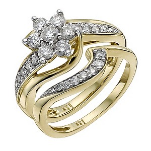 9ct Yellow Gold 3/4 Carat Diamond Bridal Set9ct Yellow Gold 3/4 Carat Diamond Bridal Set