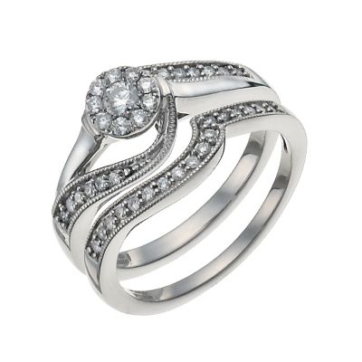 Palladium 1/3ct Diamond Bridal Set - Product number 9930353