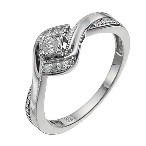 Cherished Argentium Silver 10 Point Diamond Ring