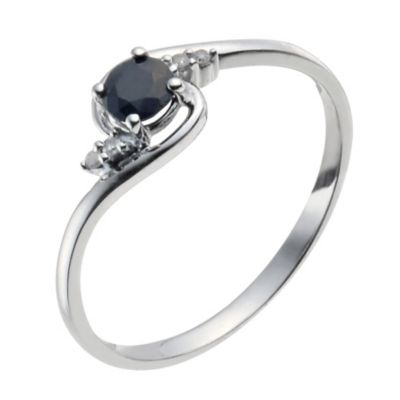 9ct White Gold Sapphire & Diamond Ring - Product number 9931422