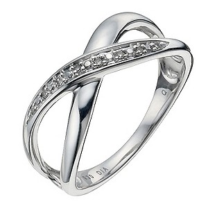 Argentium Silver Diamond Kiss Ring