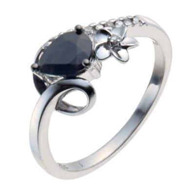 Forget Me Not Sterling Silver Sapphire  Diamond Ring - Product number ...