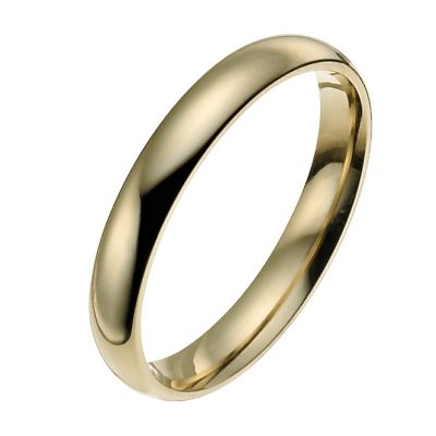 14ct yellow gold 3mm extra heavy court ring