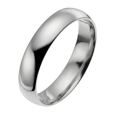 14ct white gold 4mm extra heavy court ring
