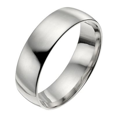 14ct white gold 6mm extra heavy court ring