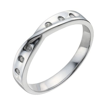 9ct white gold diamond crossover band ring - Product number 9944125