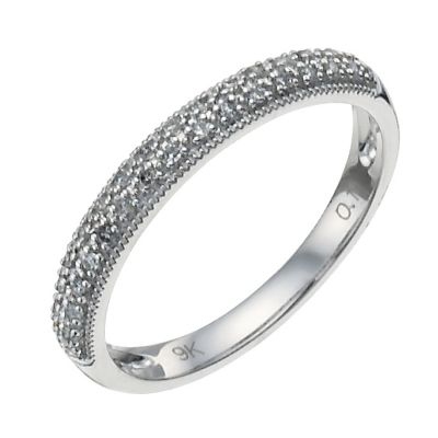 9ct white gold 11 point diamond vintage ring - Product number 9944656