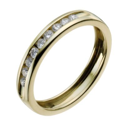 9ct yellow gold quarter carat diamond eternity ring - Product number 9946829
