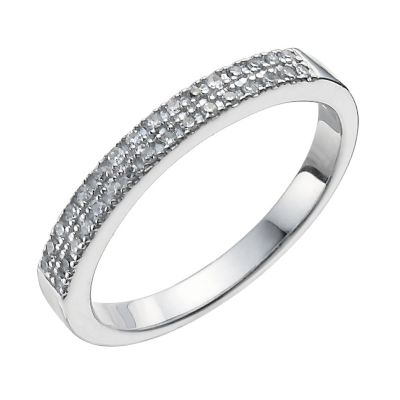 18ct white 10 point diamond micro pave ring - Product number 9947612