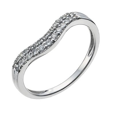 18ct white gold 1/5 carat diamond shaped band - Product number 9947752