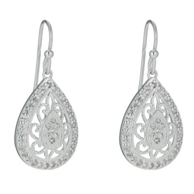 Petali Di Amore Sterling Silver and Cubic Zirconia Oval Filigree