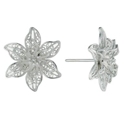 Petali Di Amore Sterling Silver Flower Stud