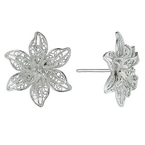 Petali Di Amore Sterling Silver Flower Stud Earrings