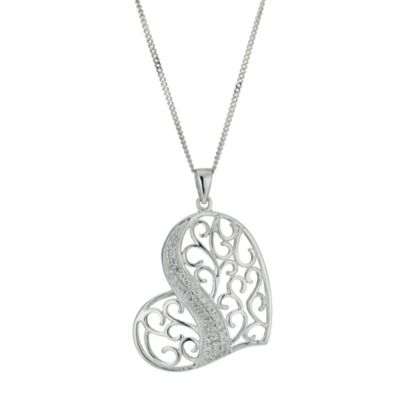 Sterling Silver and Cubic Zirconia Heart