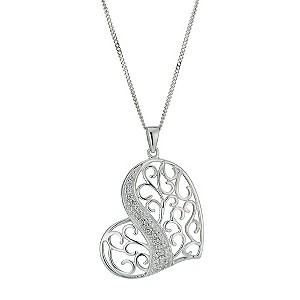 Petali Di Amore Sterling Silver and Cubic Zirconia Heart