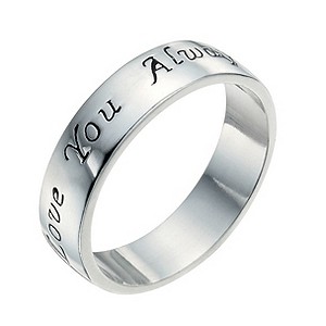Sterling Silver Love You Always Ring Size L